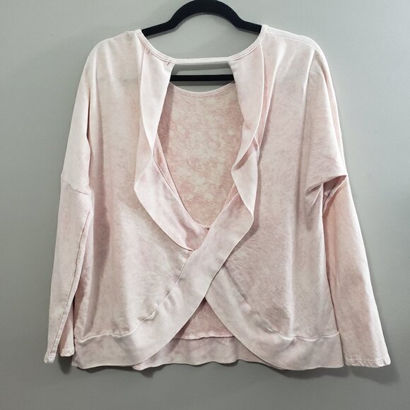 T Party Long Sleeve Open Back Shirt Pink Tie Dye M - Picture 3 of 8